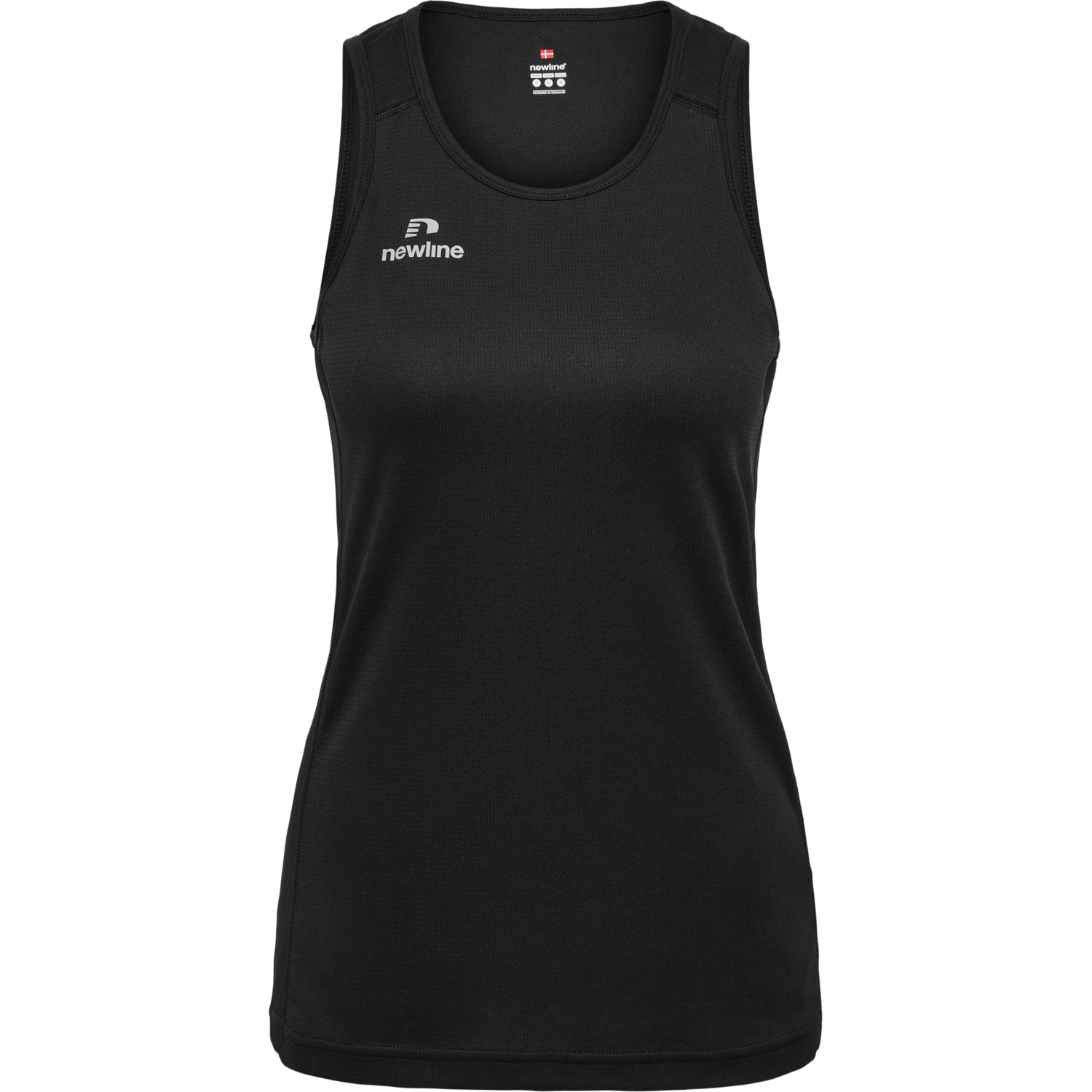 WOMEN'S ATHLETIC RUNNING SINGLET, BLACK, packshot