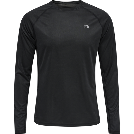 MEN CORE RUNNING T-SHIRT L/S, BLACK, packshot