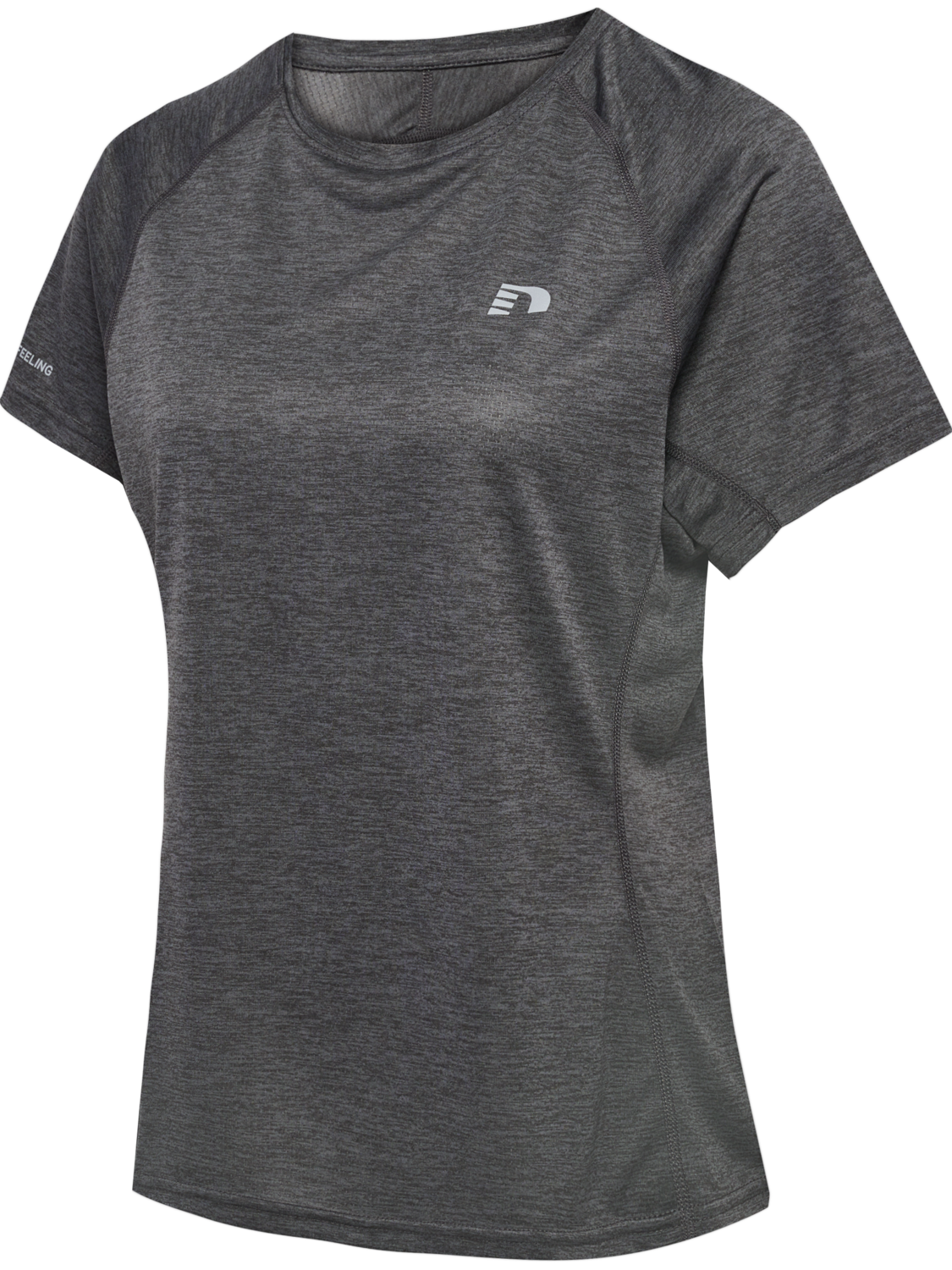 WOMEN RUNNING T-SHIRT S/S, FORGED IRON MELANGE, packshot