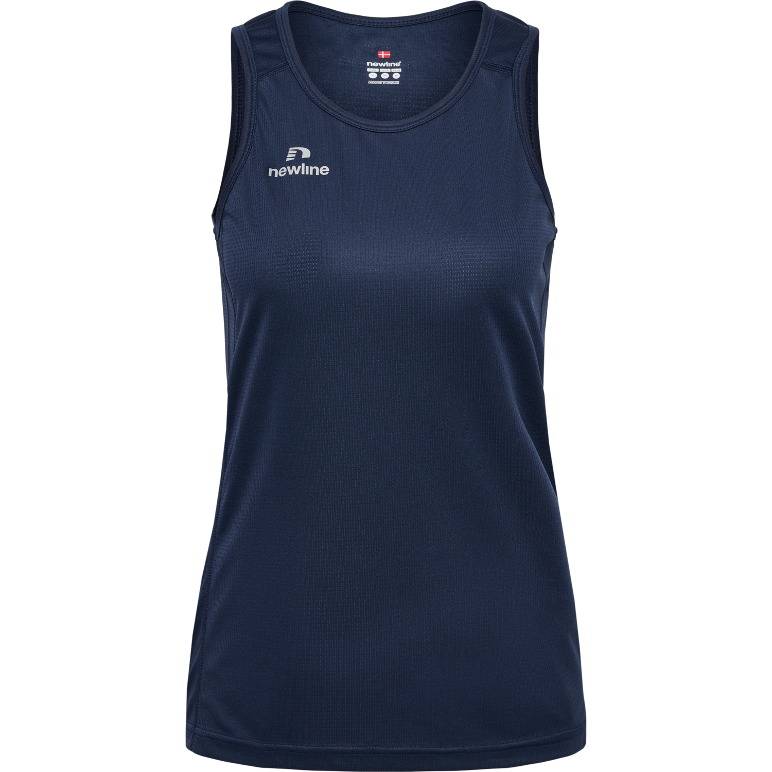 WOMEN'S ATHLETIC RUNNING SINGLET, BLACK IRIS, packshot