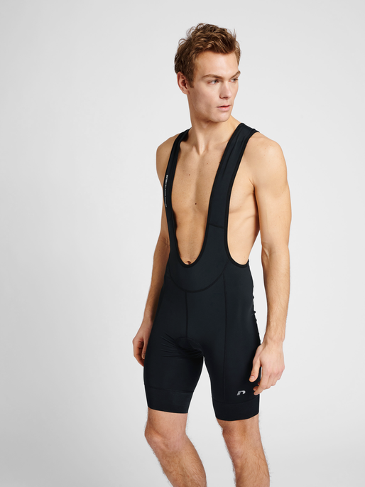 MENS CORE BIKE PANEL BIB SHORTS, BLACK, model