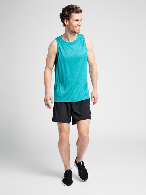 MEN RUNNING SINGLET, CAPRI BREEZE MELANGE, model