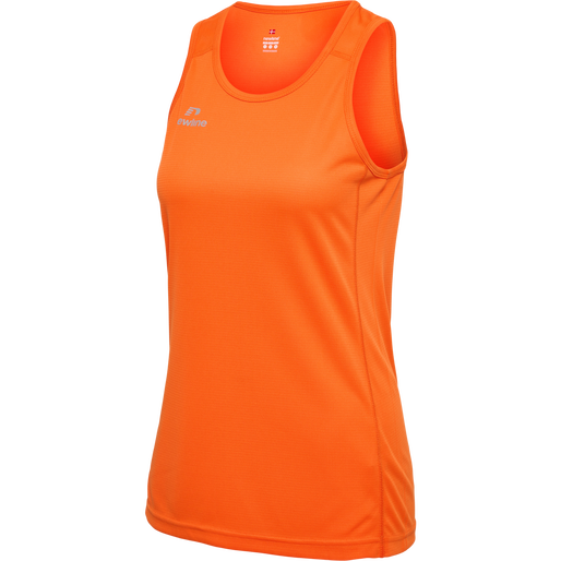WOMEN'S ATHLETIC RUNNING SINGLET, ORANGE TIGER, packshot