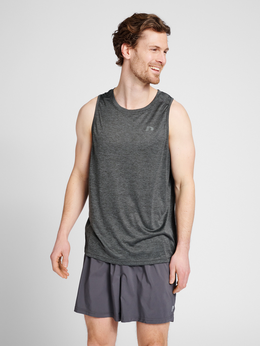 MEN RUNNING SINGLET, FORGED IRON MELANGE, model